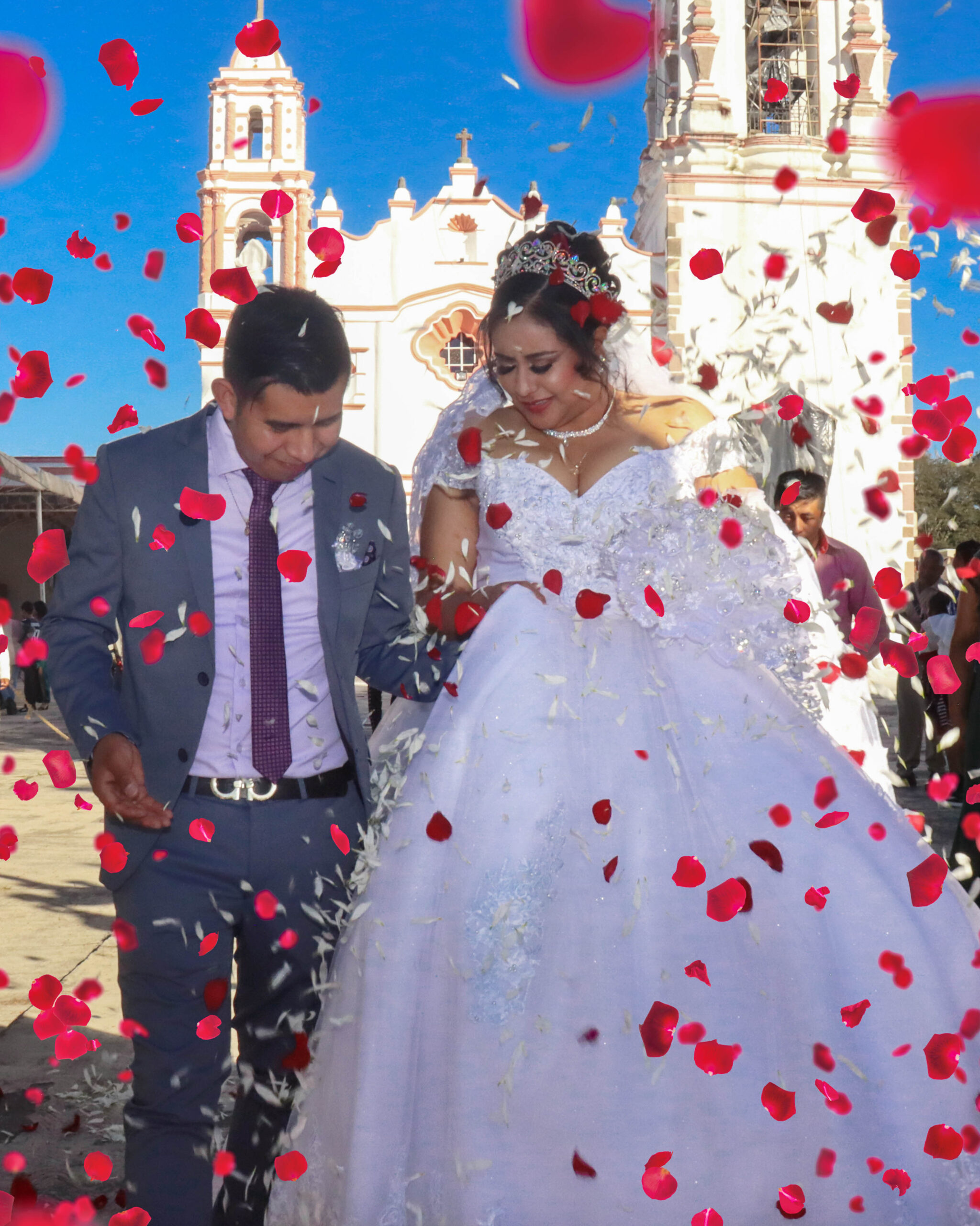 Pétalos para la salida de la iglesia